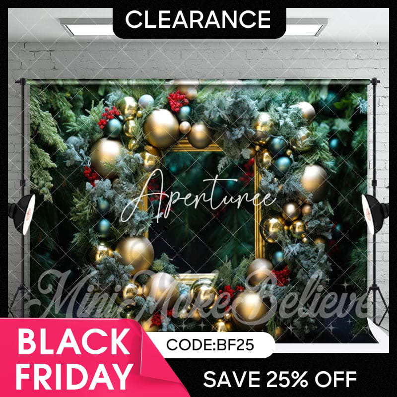Aperturee - (Ship In 24HR) Greenery Balloon Picture Frame Christmas Backdrop