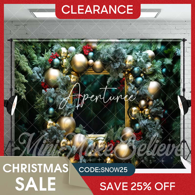 Aperturee - (Ship In 24HR) Greenery Balloon Picture Frame Christmas Backdrop