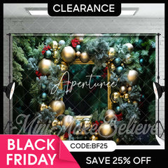 Aperturee - (Ship In 24HR) Greenery Balloon Picture Frame Christmas Backdrop
