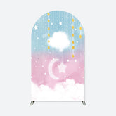 Aperturee - Cloud Pink Blue Baby Shower Party Arch Backdrop