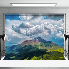 Aperturee - Clouds On Snowy Mountaintop Landscape Backdrop