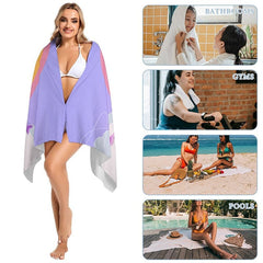 Aperturee - Clouds Rainbow Custom Girl Name Beach Towel