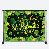 Aperturee - Clover Border Gold Coins St Patricks Day Backdrop