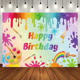 Aperturee - Color Drawing Board Graffiti Kids Birthday Backdrop