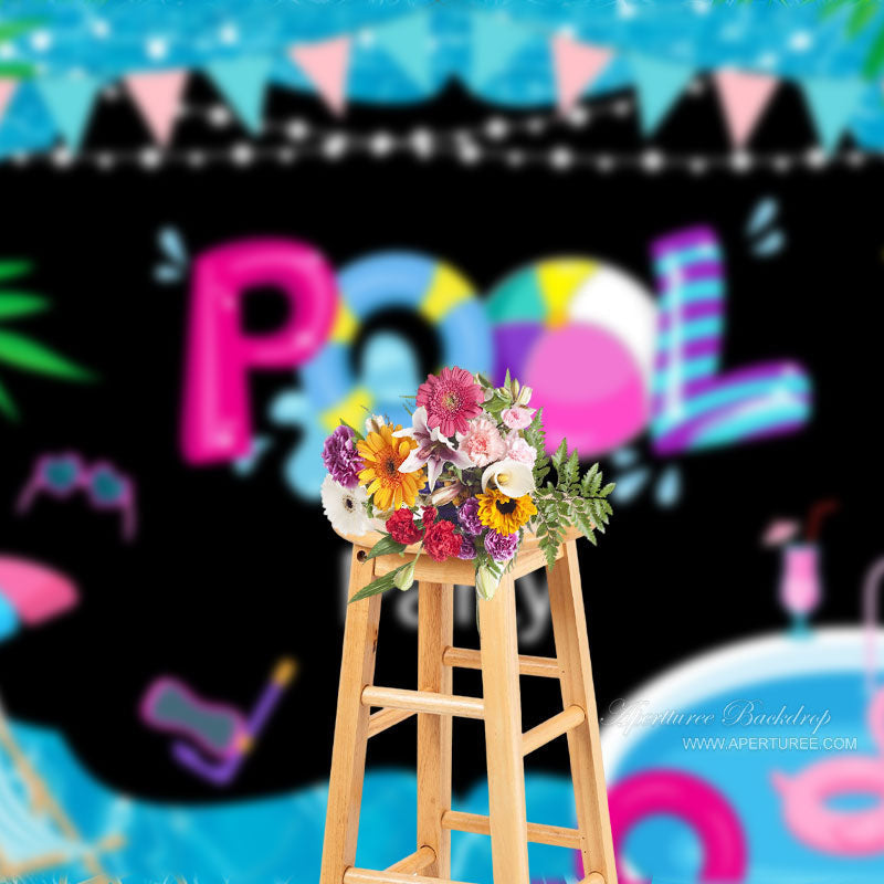 Aperturee - Color Flag Light Pool Ring Summer Backdrop For Party
