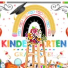 Aperturee - Colorful Balloon Kindergarten Grad Backdrop For Photo