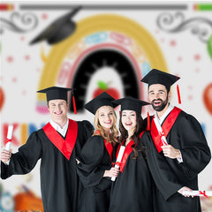 Aperturee - Colorful Balloon Kindergarten Grad Backdrop For Photo