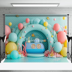 Aperturee - Colorful Balloon Submarine Coral Cake Smash Backdrop