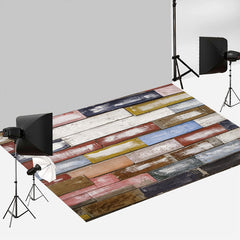 Aperturee - Colorful Board White Paint Wood Rubber Floor Mat
