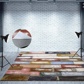 Aperturee - Colorful Board White Paint Wood Rubber Floor Mat