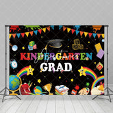 Aperturee - Colorful Book Bag Black Kindergarden Grad Backdrop