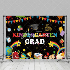 Aperturee - Colorful Book Bag Black Kindergarden Grad Backdrop