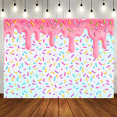 Aperturee - Colorful Candyland Pink Cream Backdrop For Birthday