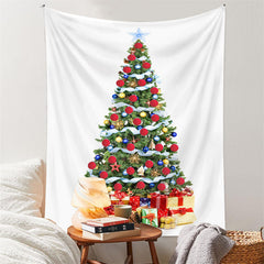 Aperturee - Colorful Christmas Tree Gifts Wall Tapestry Hanging