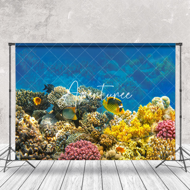 Aperturee - Colorful Coral Fish Seabed Natural Scenery Backdrop