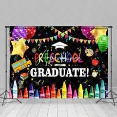 Aperturee - Colorful Crayon Balloon Tassel Graduation Backdrop