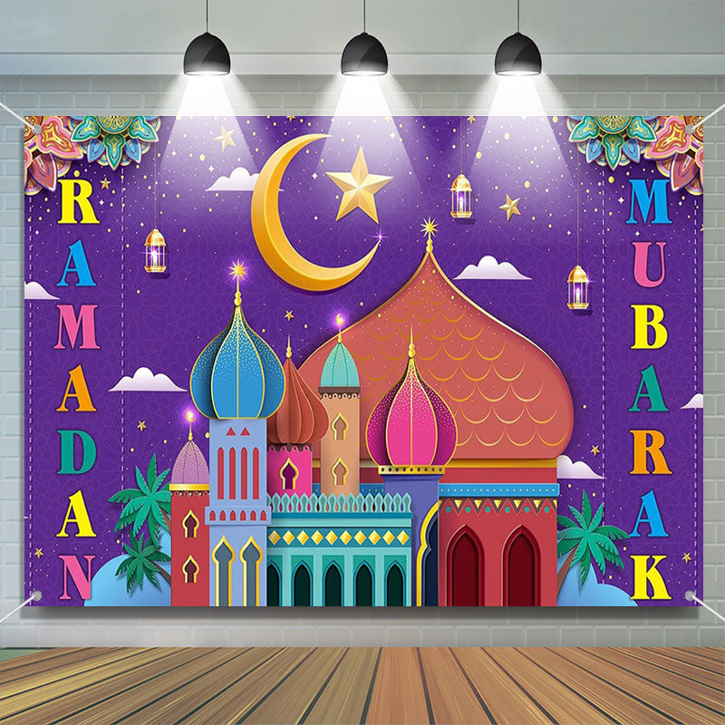 Aperturee - Colorful Dome Palace Flower Night Ramadan Backdrop