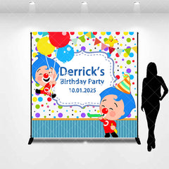 Aperturee - Colorful Dots Clown Stripe Custom Birthday Backdrop