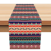 Aperturee - Colorful Ethnic Stripe Patterns Vintage Table Runner