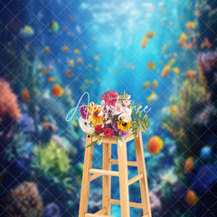 Aperturee - Colorful Fish Seaweed Coral Blue Underwater Backdrop