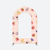 Aperturee - Colorful Floral Pink Open Arch Backdrop For Party Decor