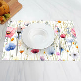 Aperturee - Colorful Floral Spring Vintage Set Of 4 Placemats