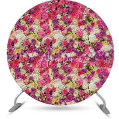 Aperturee - Colorful Floral Wall Romantic Round Wedding Backdrop