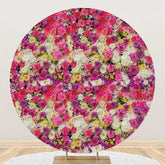 Aperturee - Colorful Floral Wall Romantic Round Wedding Backdrop