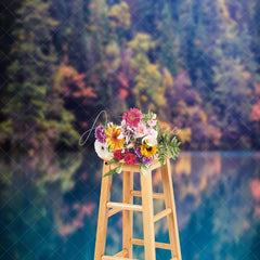 Aperturee - Colorful Forest Reflected In The Water Fall Backdrop