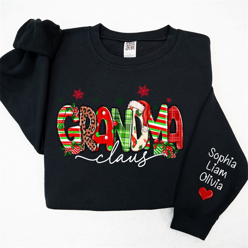 Aperturee - Colorful Grandma Kids Custom Christmas Sweatshirt