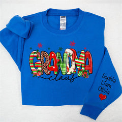 Aperturee - Colorful Grandma Kids Custom Christmas Sweatshirt