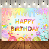 Aperturee - Colorful Ice Cream Donut Candyland Birthday Backdrop