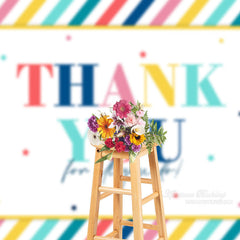 Aperturee - Colorful Lines Thank You Grad Backdrop For Photo