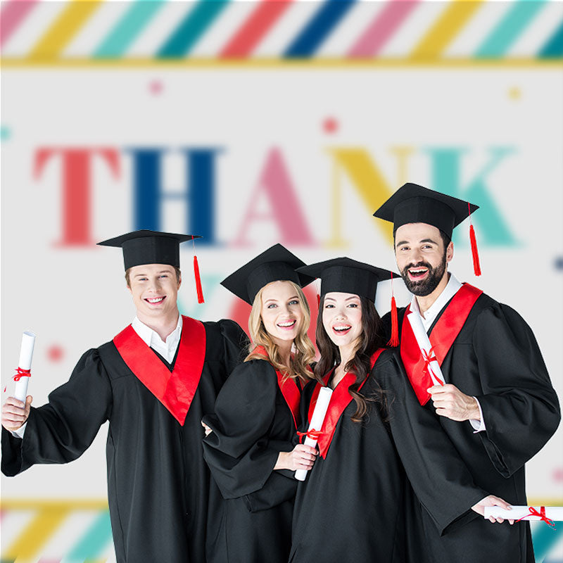 Aperturee - Colorful Lines Thank You Grad Backdrop For Photo