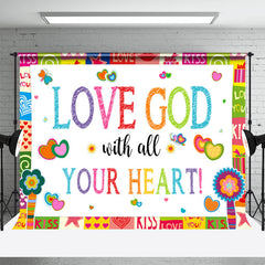 Aperturee - Colorful Love Kiss Heart Valentines Day Backdrop