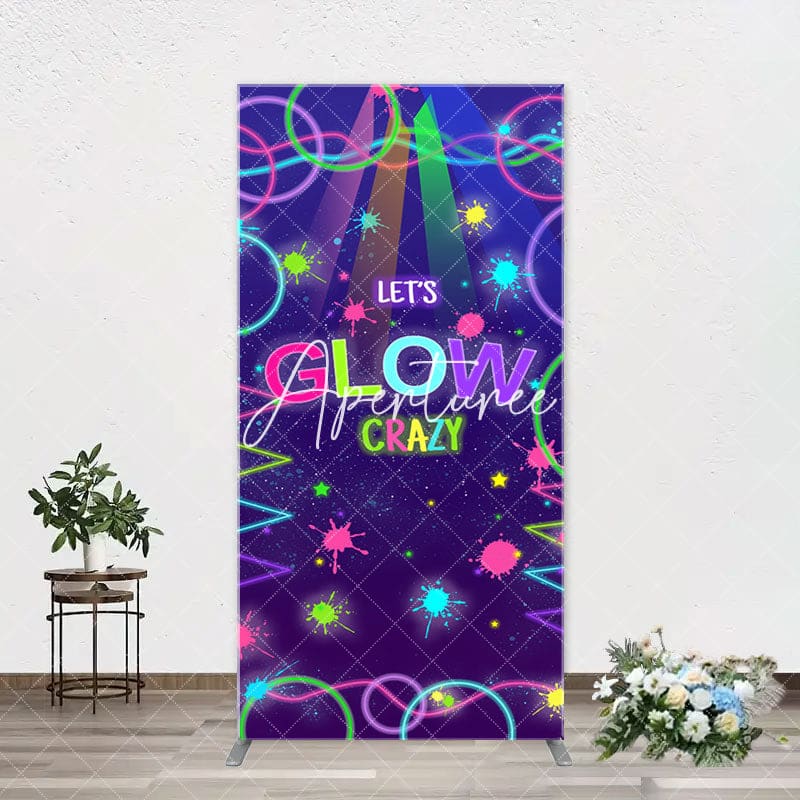 Aperturee - Colorful Neon Lets Glow Crazy Arch Birthday Backdrop