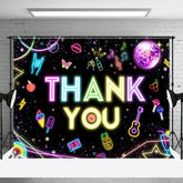 Aperturee - Colorful Neon Light Star Rainbow Thank You Backdrop