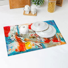 Aperturee - Colorful Oil Painting Artistic Set Of 4 Placemats