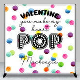 Aperturee - Colorful Pop It Custom Name Valentines Day Backdrop