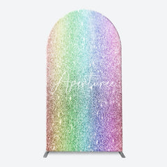 Aperturee - Colorful Rainbow Glitter Arch Backdrop For Birthday