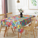 Aperturee - Colorful Repeat Cherry Blossoms Rectangle Tablecloth