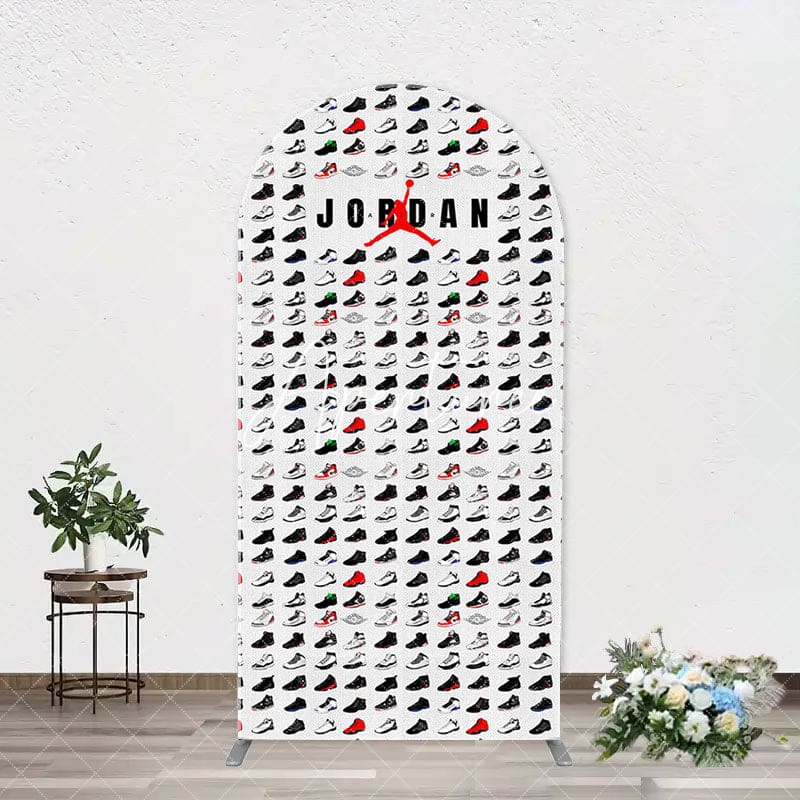 Aperturee - Colorful Sneakers Sports Theme Arch Birthday Backdrop