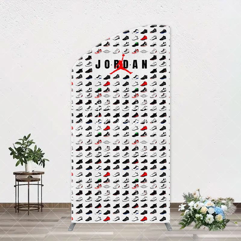 Aperturee - Colorful Sneakers Sports Theme Arch Birthday Backdrop
