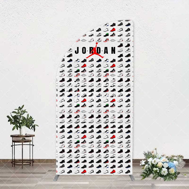 Aperturee - Colorful Sneakers Sports Theme Arch Birthday Backdrop
