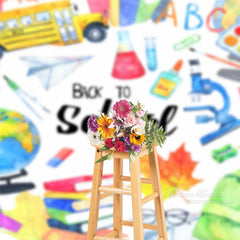 Aperturee - Colorful Subject Tools Bag Bus Back To School Backdrop