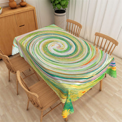 Aperturee - Colorful Whirlpool Artwork Rectangle Tablecloth