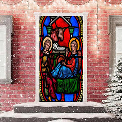 Aperturee - Colourful Holy God Baby Cow Christmas Door Cover