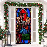 Aperturee - Colourful Holy God Baby Cow Christmas Door Cover