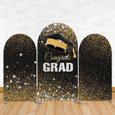Aperturee - Congrats Grad Golden Black Diamond Arch Backdrop Kit