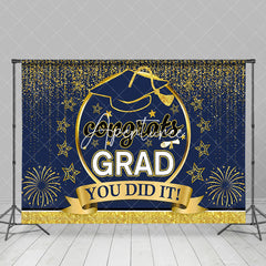 Aperturee - Congrats Grad You Did It Glitter Graduation Backdrop